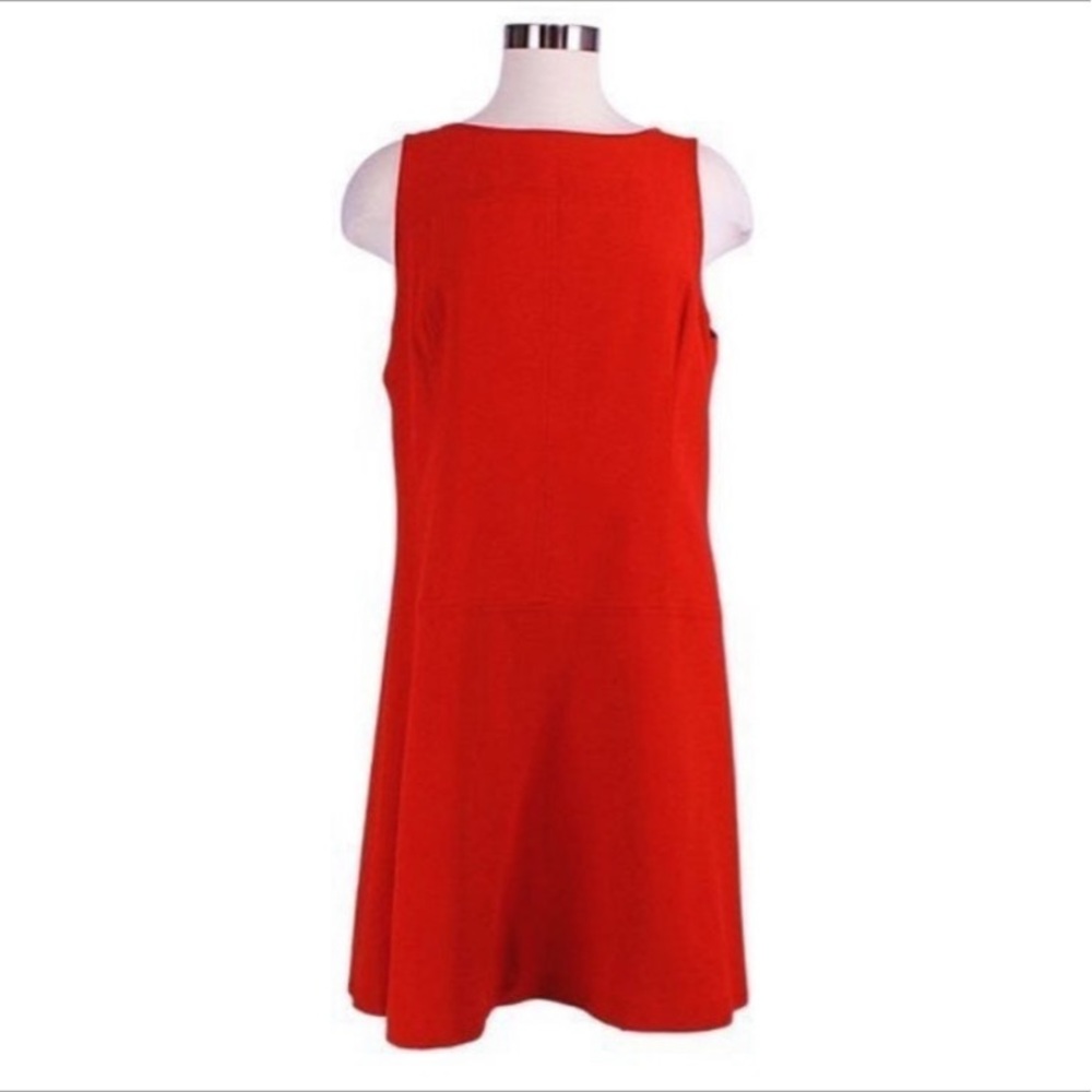 LOFT Shift Dress Sleeveless Orange Drop Waist Back Zipper